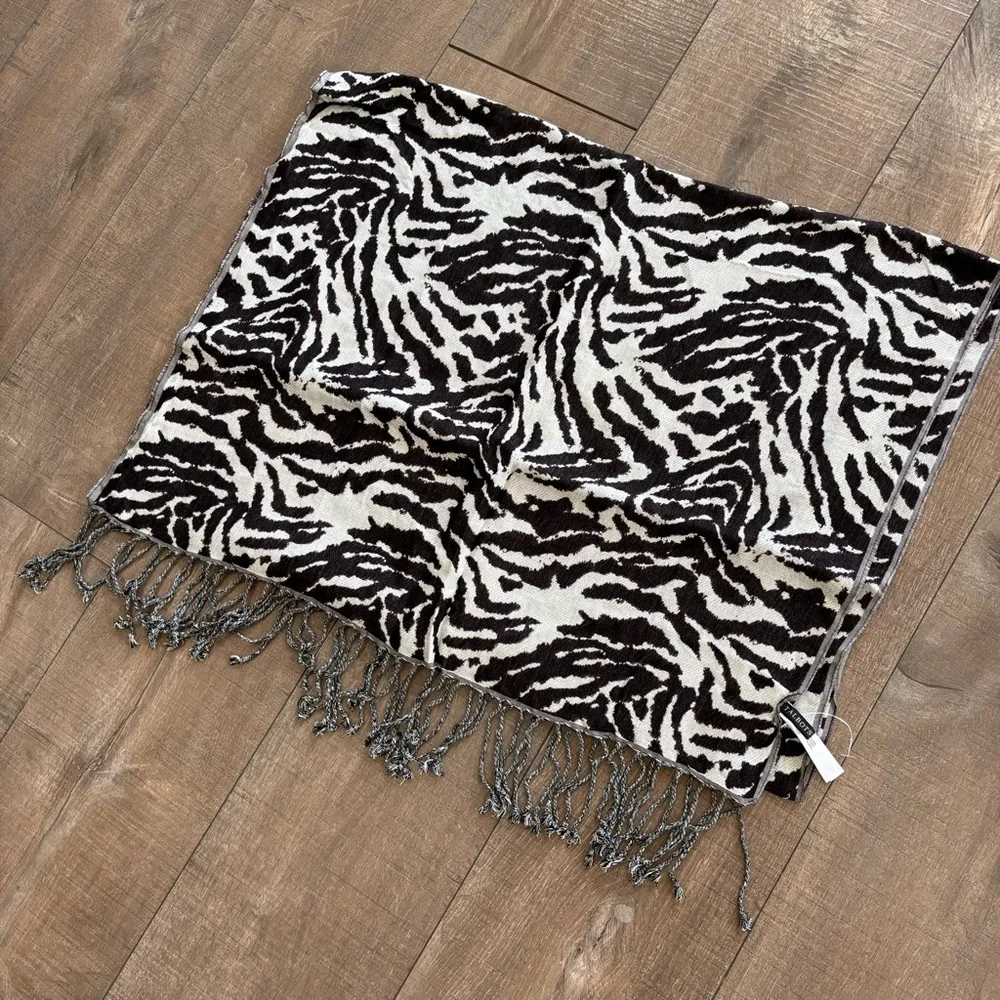 Talbots Women's Zebra Animal Print Scarf Wrap